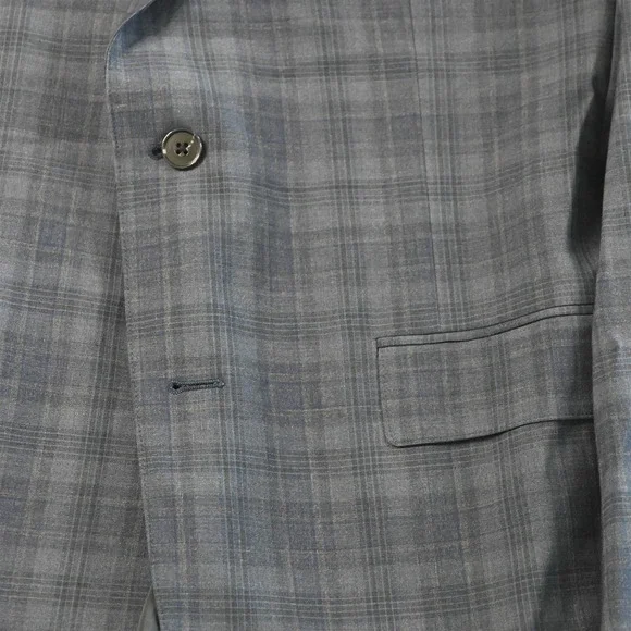 Bonobos 44L Plaid Marzotto Wool Zip Pocket Soft Shoulder Suit Jacket Sport Coat